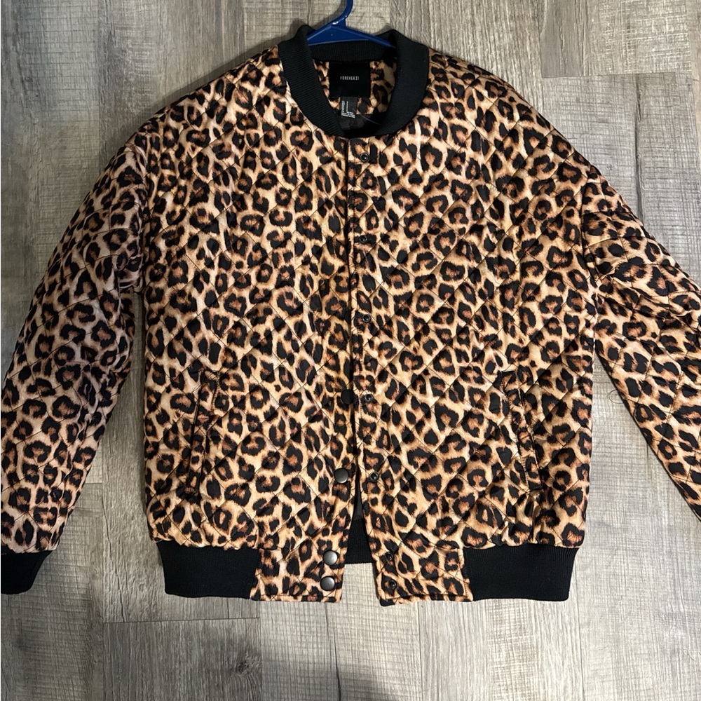 Leopard Print Bomber Jacket